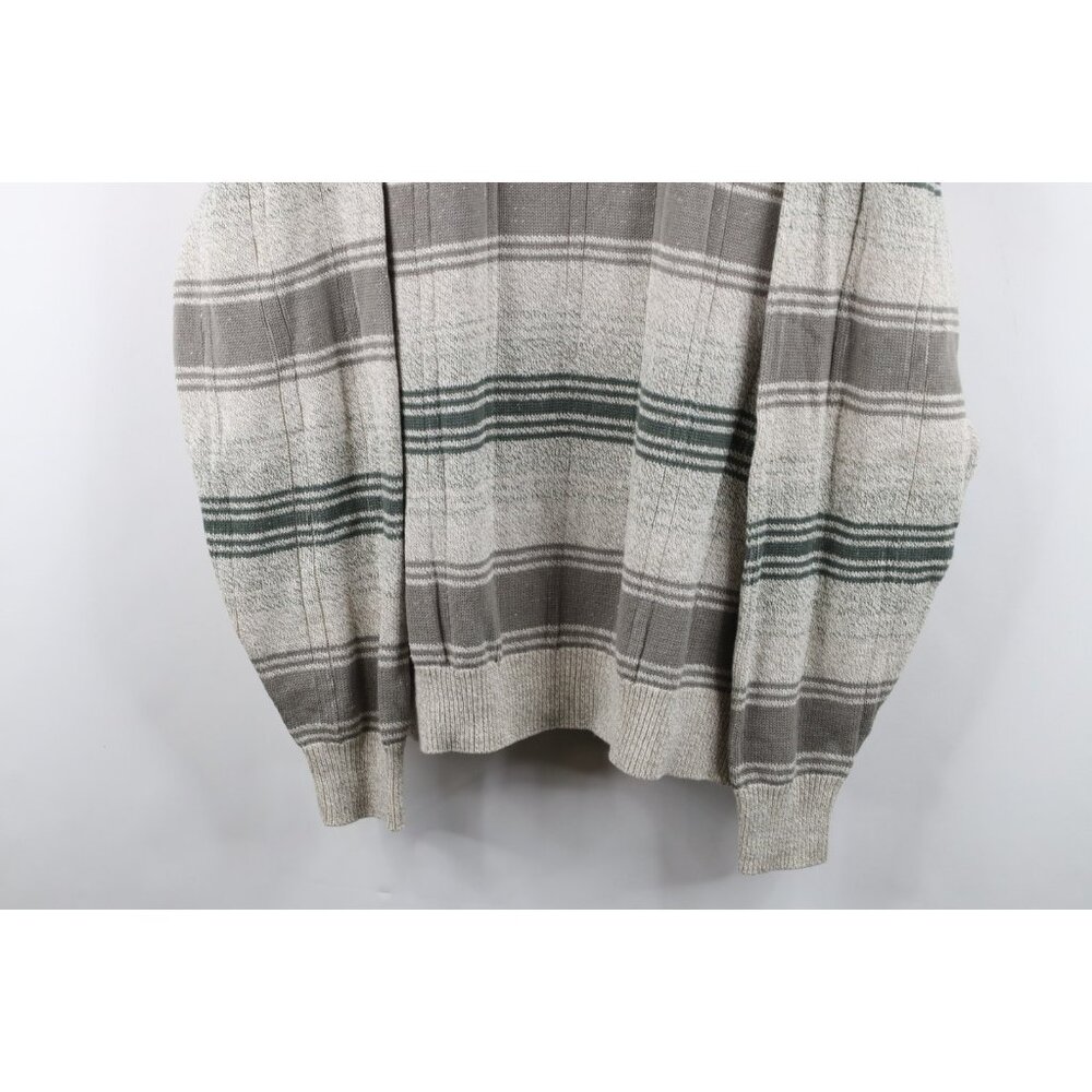 Vtg 90s Streetwear Mens XL Striped Color Block Ribbed Knit Crewneck Sweater USA - Picture 3 of 11